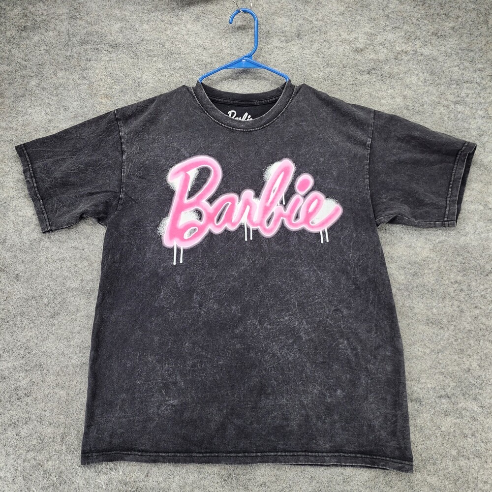 Barbie Shirt Womens Large Short Sleeve Black Spray Paint